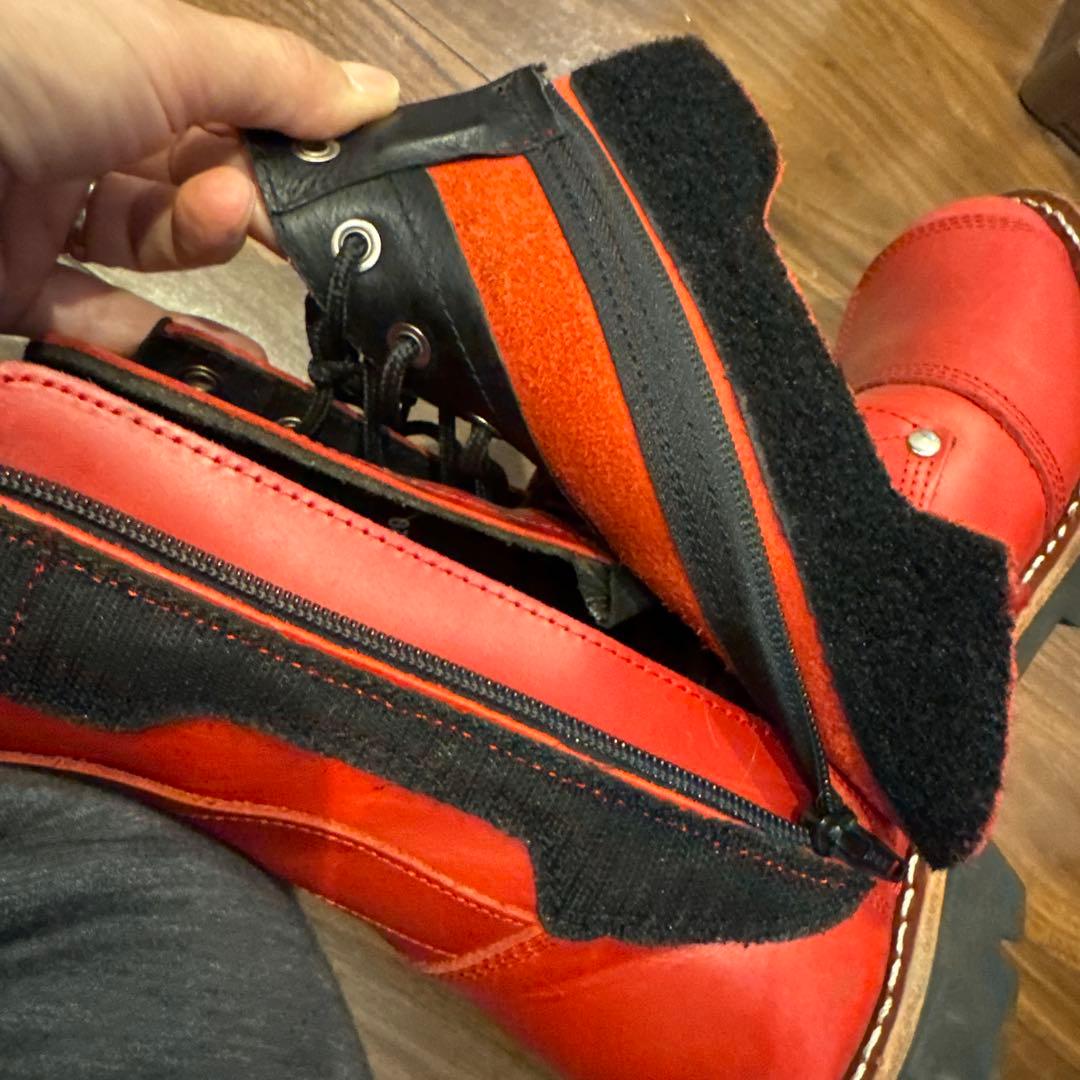 アヴィレックス　YAMATO AV2100レッドレザーバイカーブーツ　27