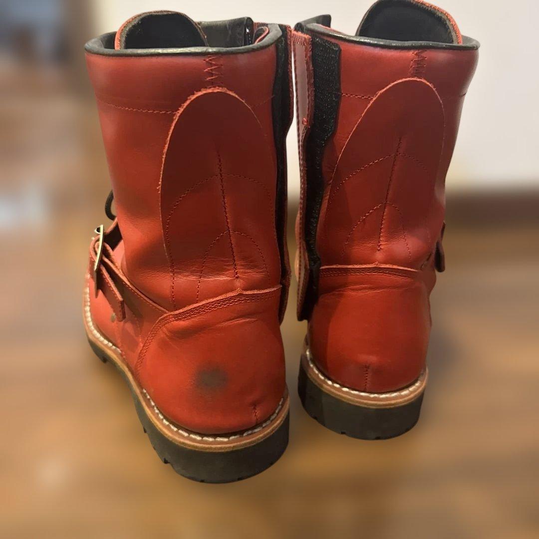 アヴィレックス　YAMATO AV2100レッドレザーバイカーブーツ　27