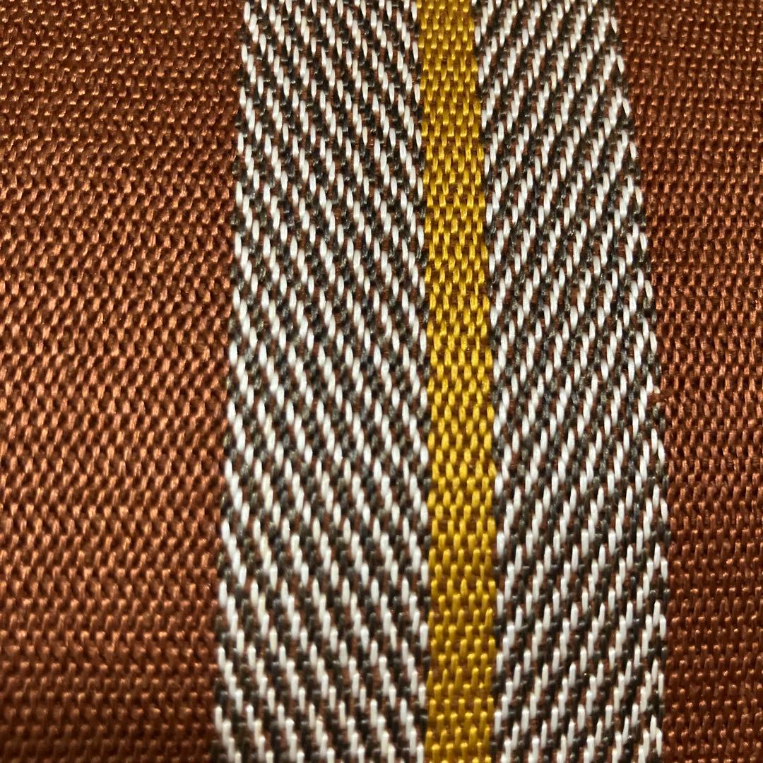 ④ 黄八丈　八寸名古屋帯　未仕立て　苅安　縞