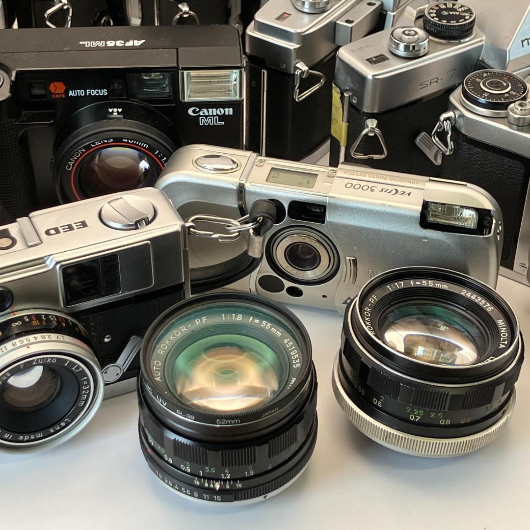 動作未確認・ジャンク、フィルムカメラ、レンズ、フードなど