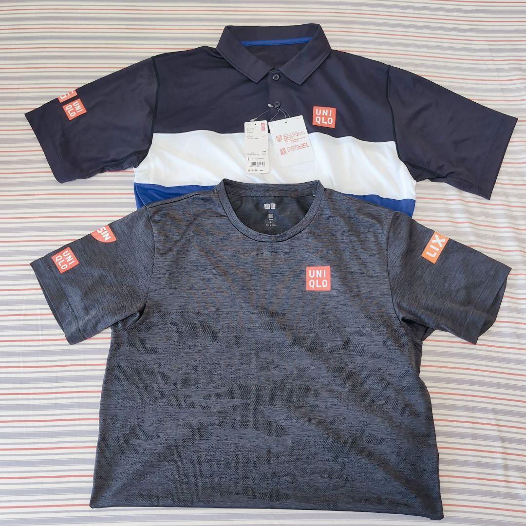 ユニクロ 錦織圭 2015全仏ゲームポロ プラクティスシャツ L