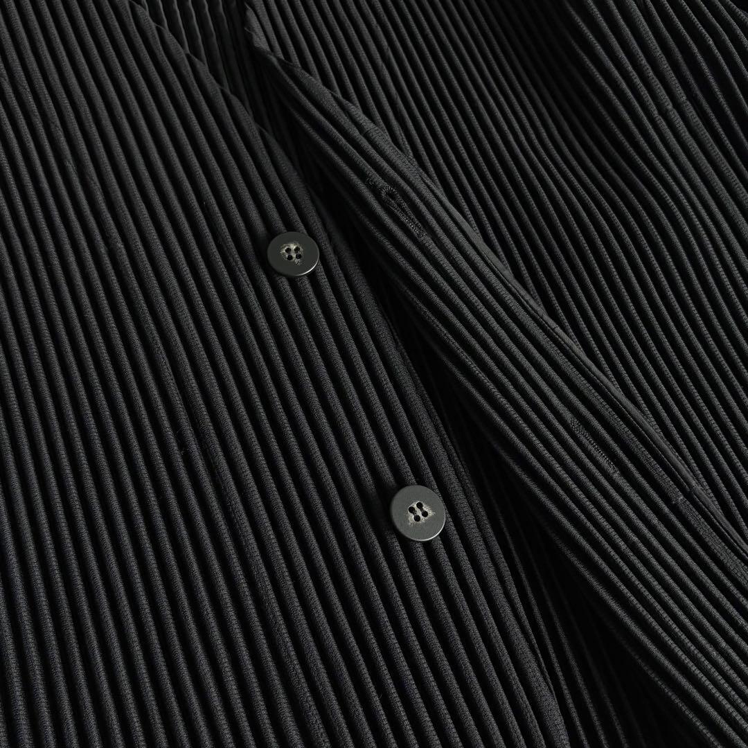 美品 HOMME PLISSE ノーカラージャケット 2 ブラック