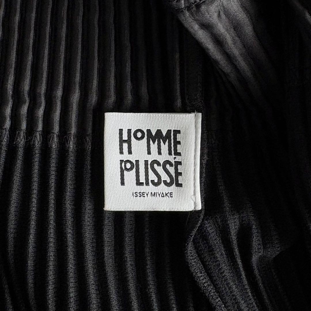 美品 HOMME PLISSE ノーカラージャケット 2 ブラック