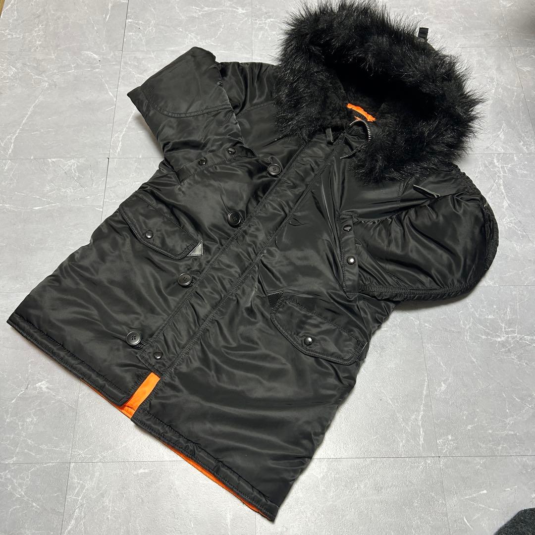 ☆極美品☆【ALPHA】N-3B フライトジャケット 2Way メンズ ブラック