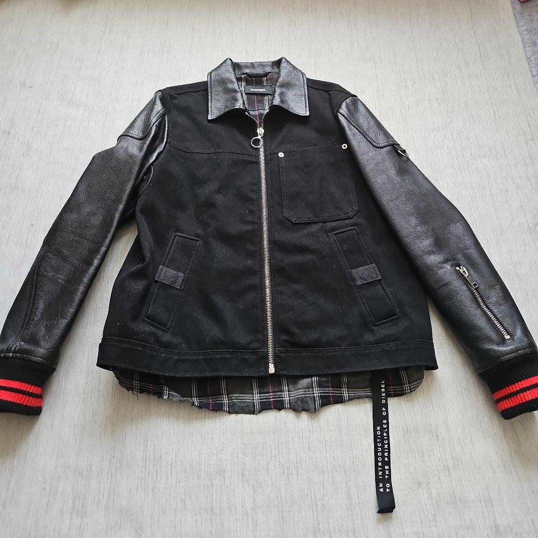 DIESEL レザー 切り替え スタジャン
