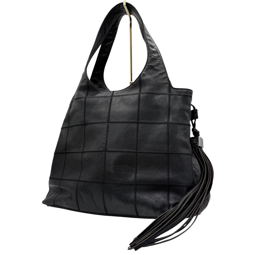 美品■シャネル チョコバー ショルダーバッグ フリンジ ココマーク ロゴ型押し