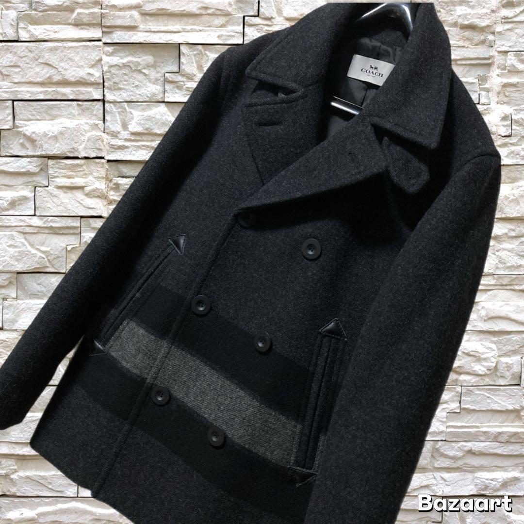 未使用級 超美品 COACH コーチ ウール Pコート ビジネスコート