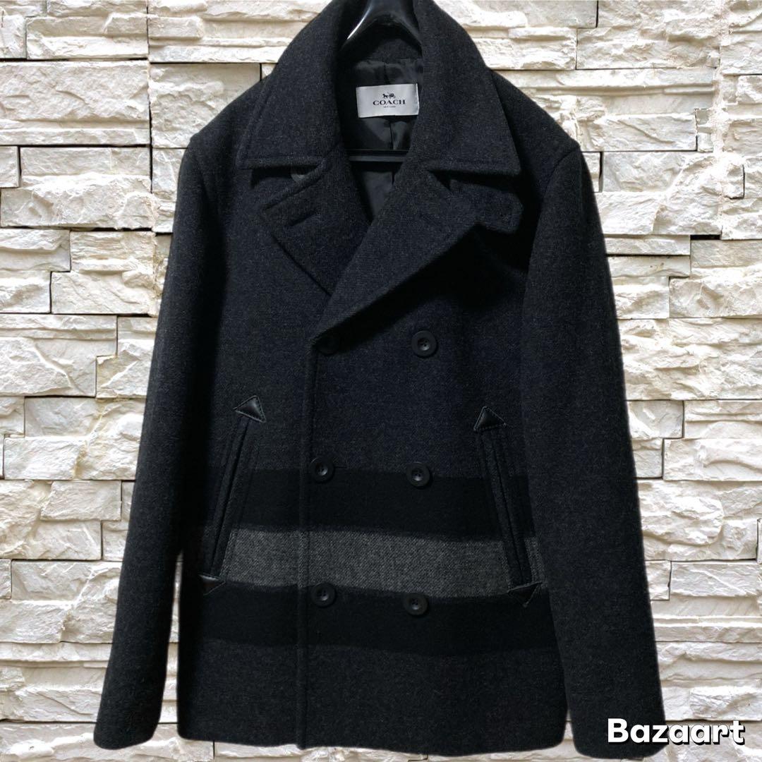 未使用級 超美品 COACH コーチ ウール Pコート ビジネスコート