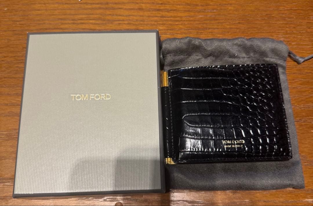 TOM FORD トムフォード　クロコダイルレザー マネークリップ