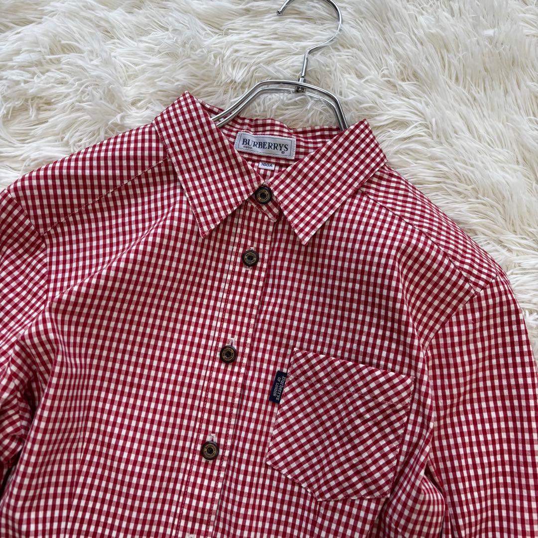 Burberry✨シャツワンピース　ギンガムチェック　刻印ボタン　女の子　160