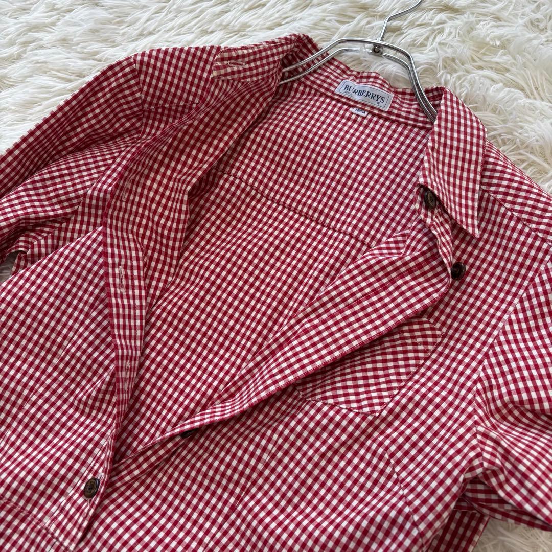 Burberry✨シャツワンピース　ギンガムチェック　刻印ボタン　女の子　160