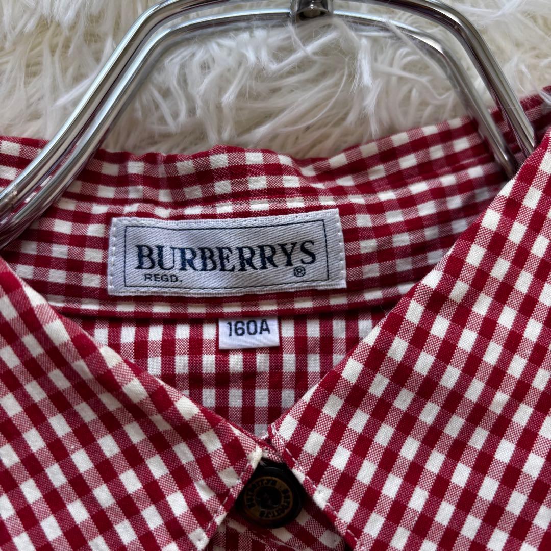 Burberry✨シャツワンピース　ギンガムチェック　刻印ボタン　女の子　160