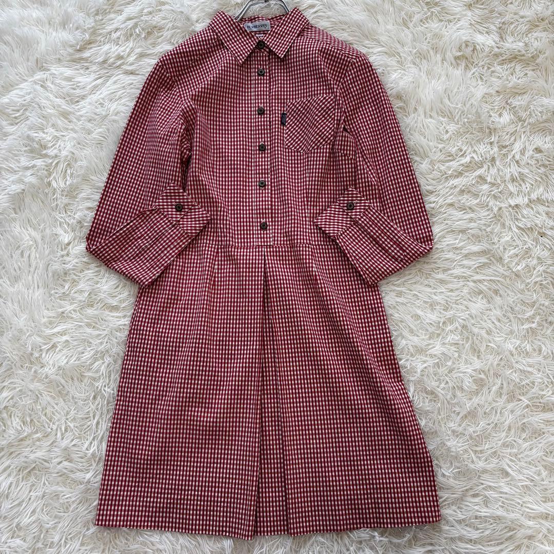 Burberry✨シャツワンピース　ギンガムチェック　刻印ボタン　女の子　160