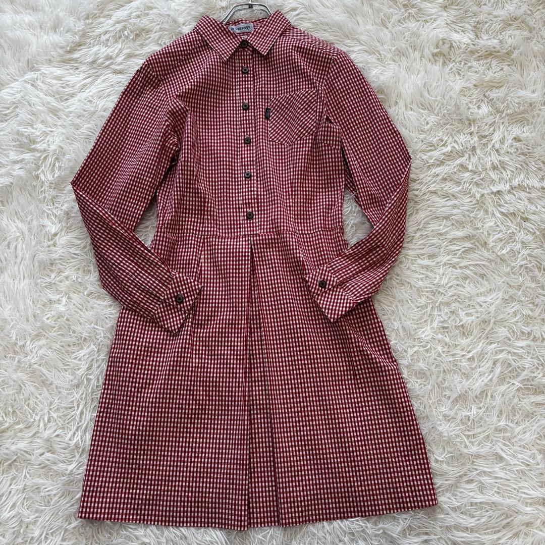 Burberry✨シャツワンピース　ギンガムチェック　刻印ボタン　女の子　160