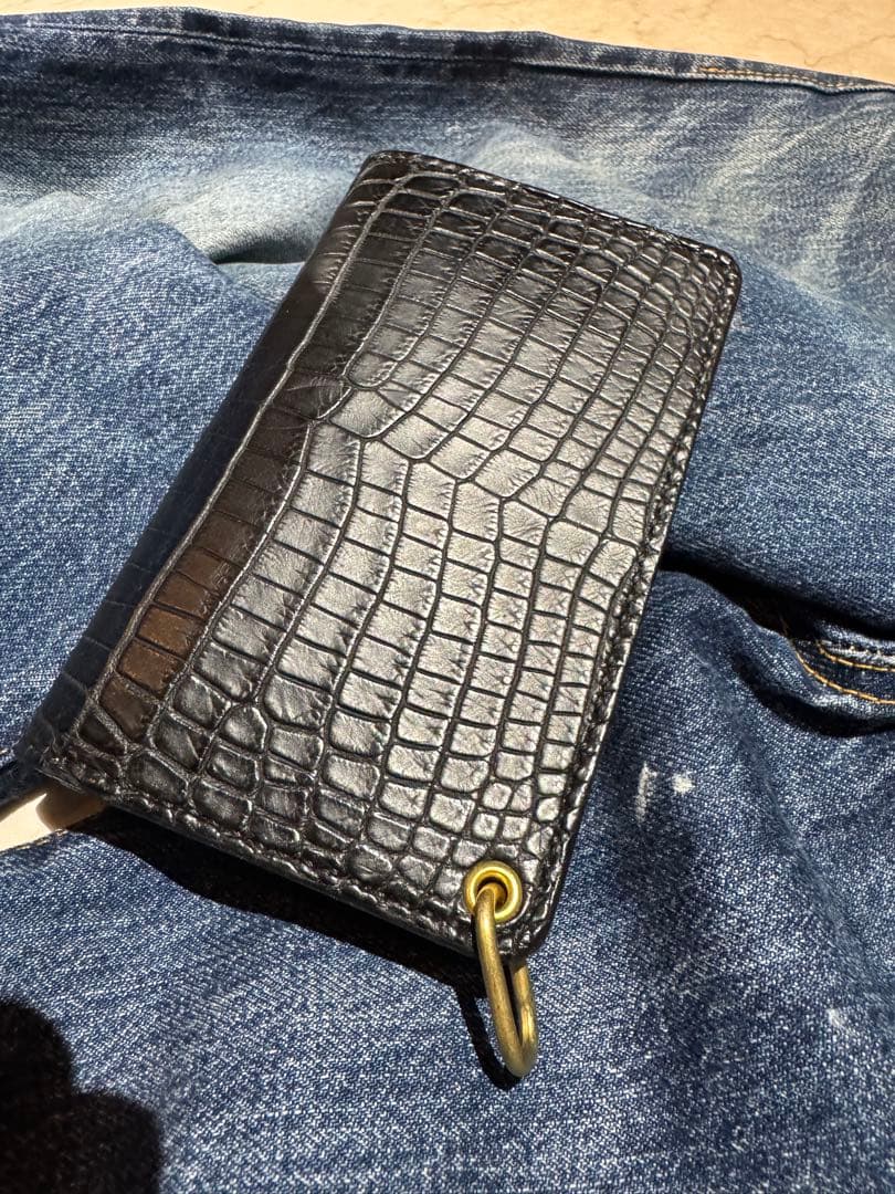 リアルクロコダイル　トラッカーウォレット　最高級　ナイルクロコダイル使用