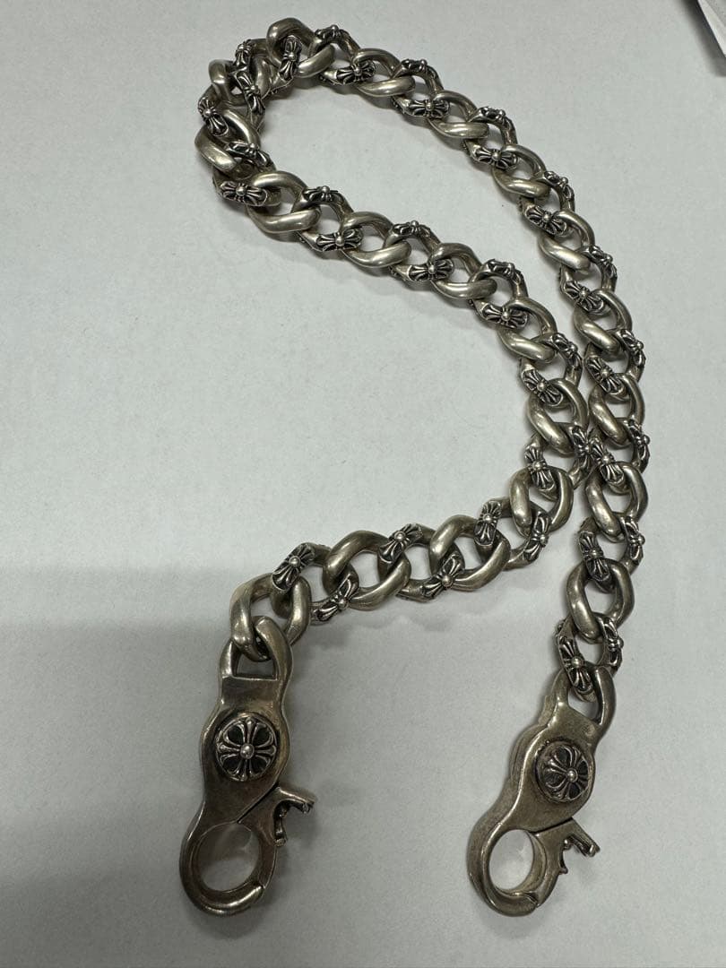 シルバー925 ウォレットチェーン　2クリップ　クロスチェーン　重厚