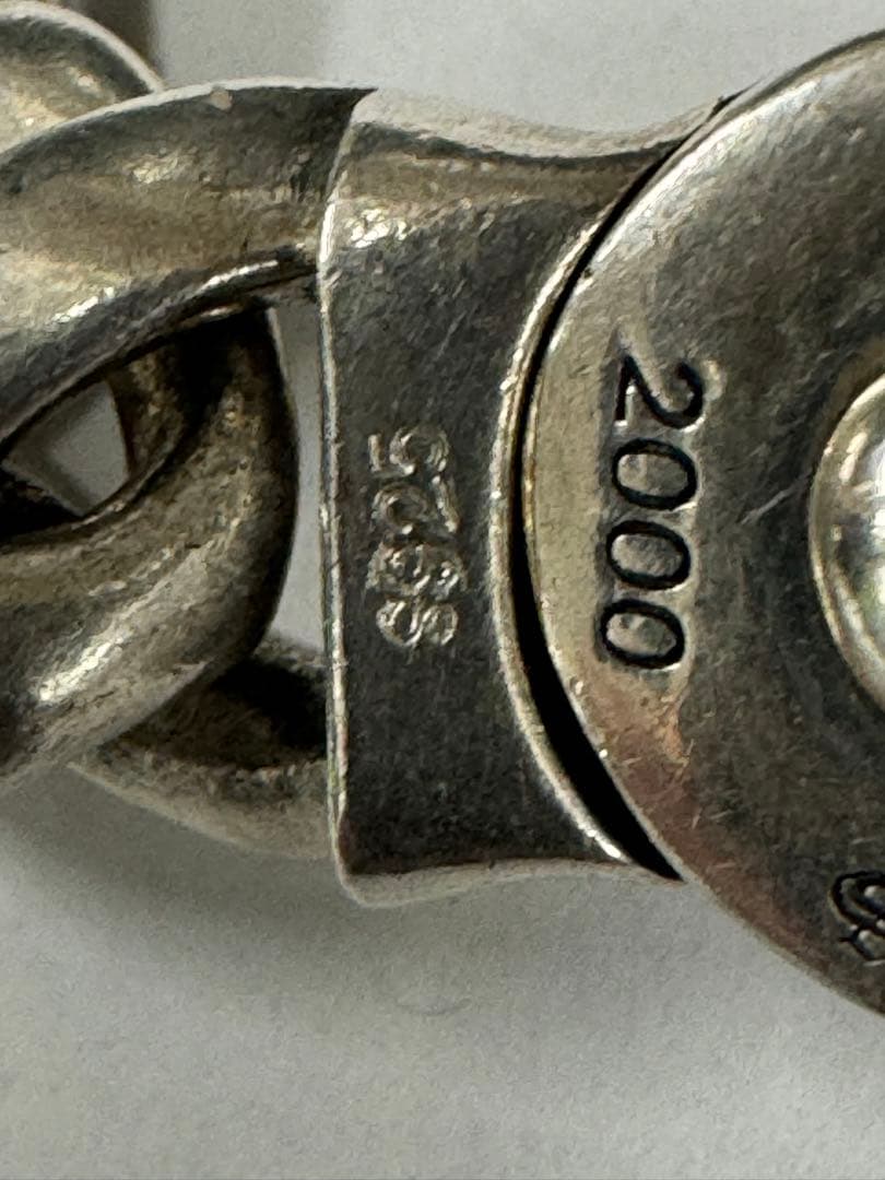 シルバー925 ウォレットチェーン　2クリップ　クロスチェーン　重厚