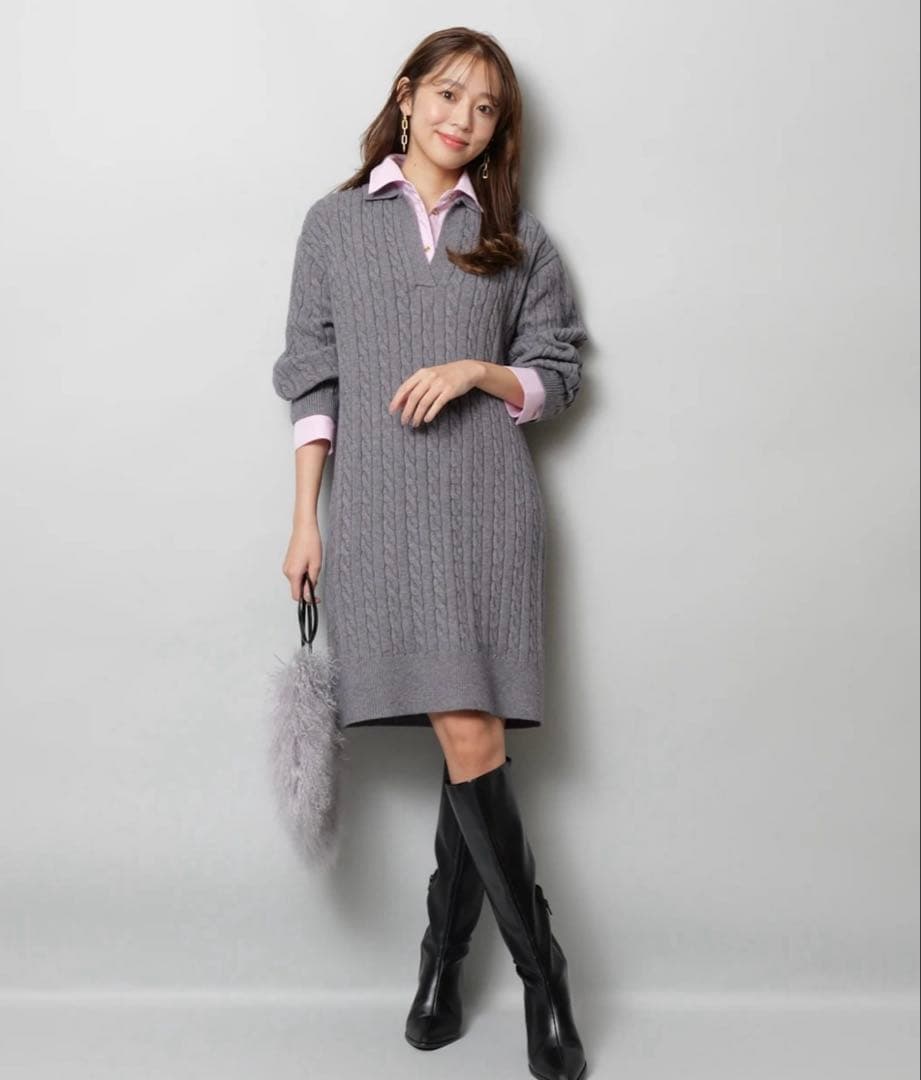 新品レイヤードケーブルミニワンピース