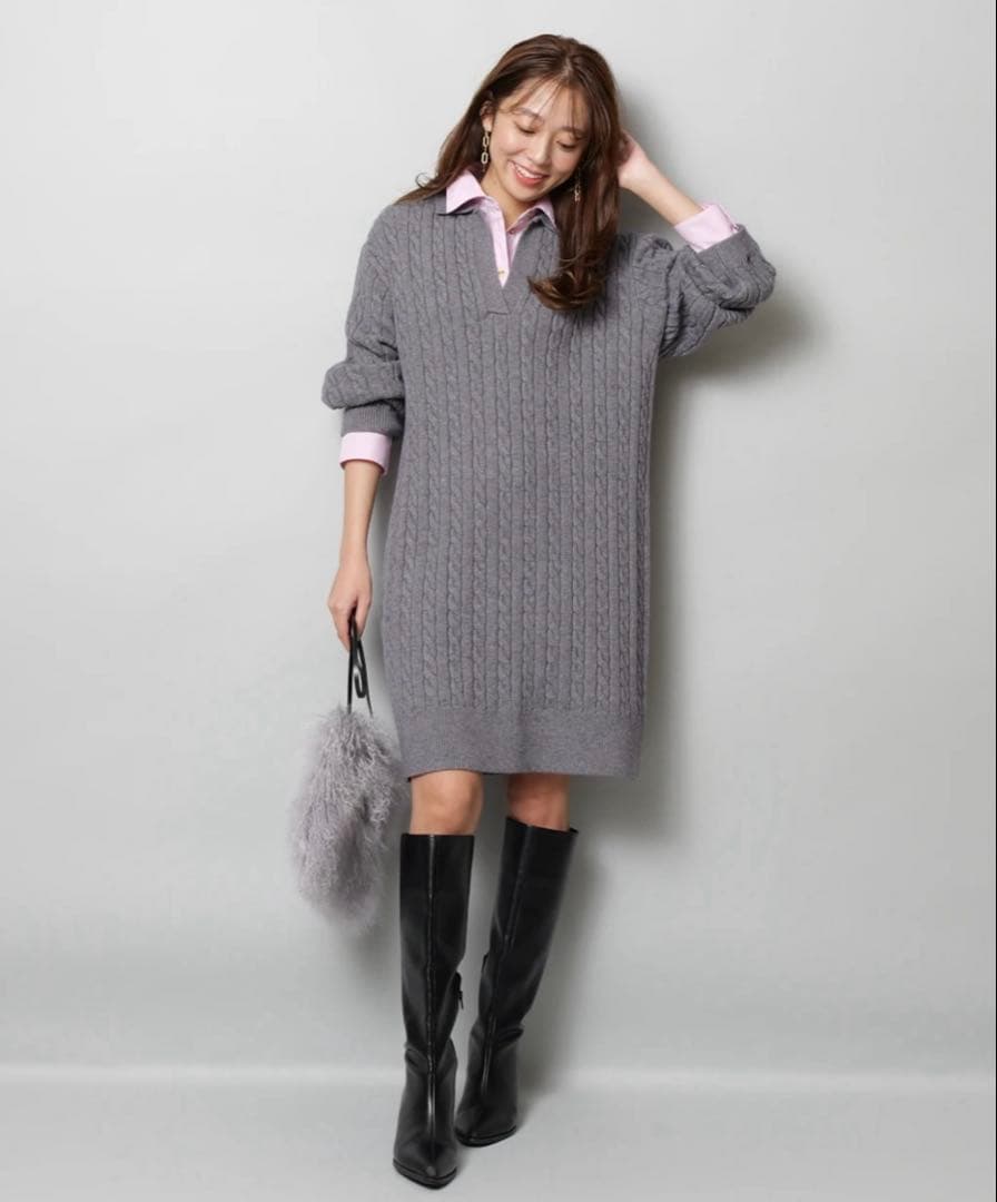 新品レイヤードケーブルミニワンピース