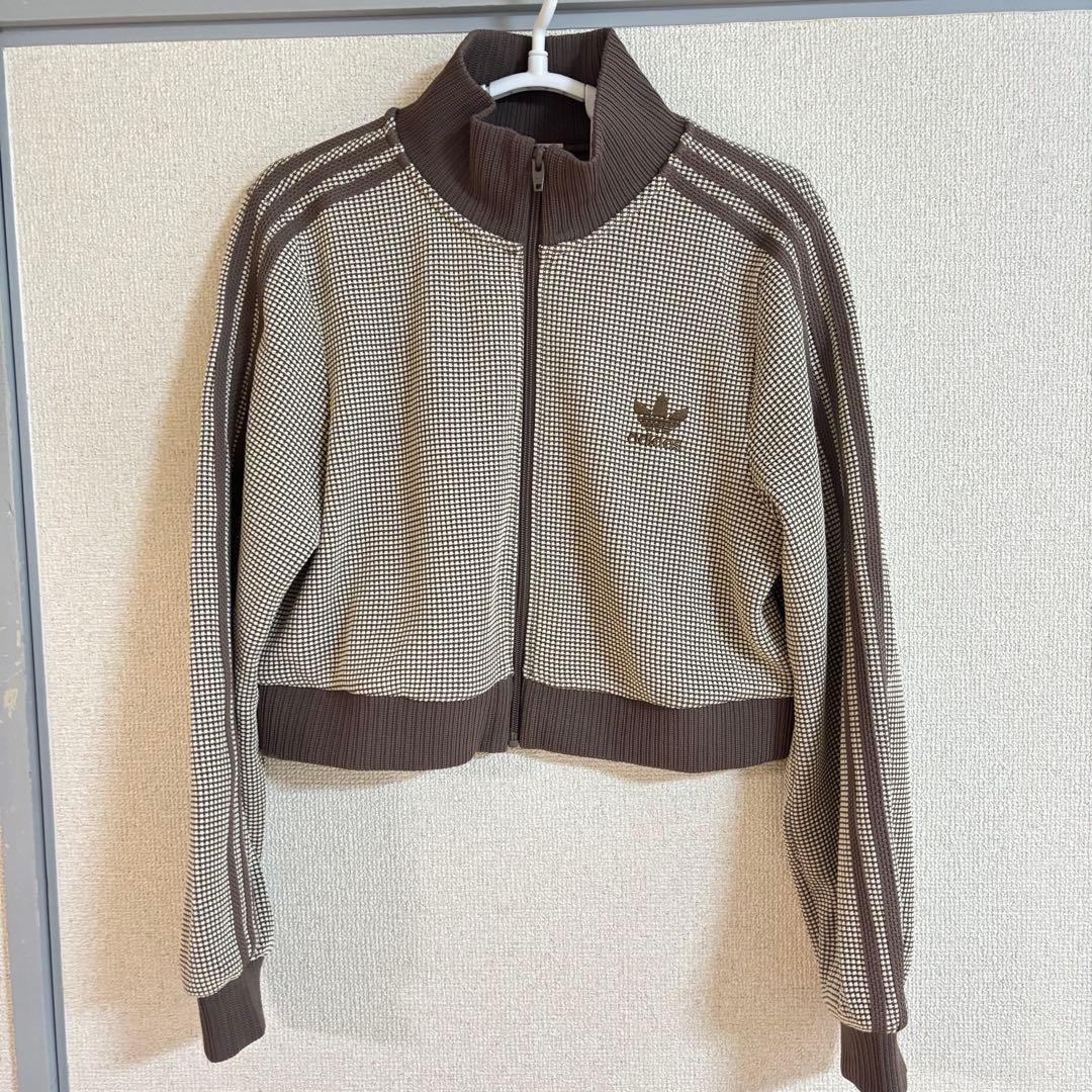 adidas クロップ　トラック　トップ　ジャージ　 ワッフルニット　3XL