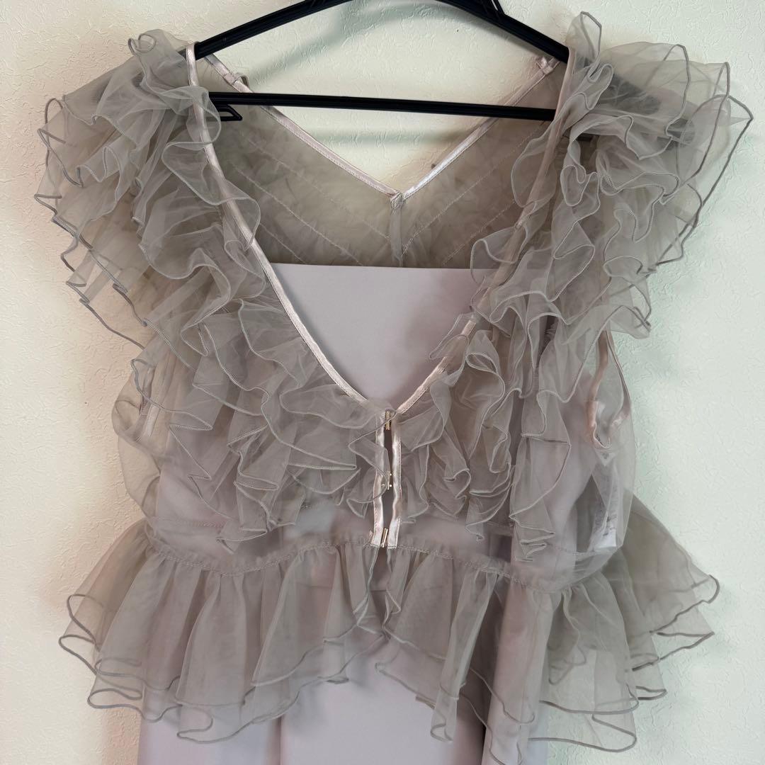 snidel ペプラムチュールドレス ベージュ