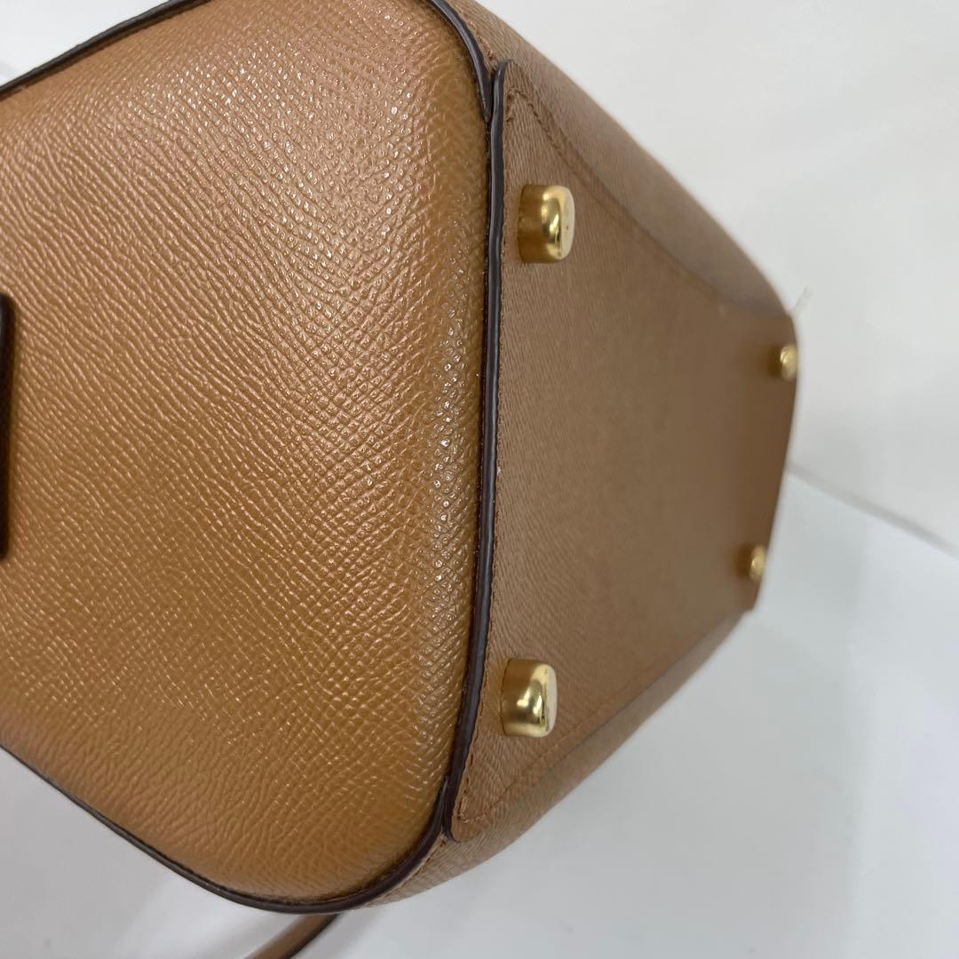 【美品】COACH ブラウンレザー ハンド.ショルダーバッグ 2WAY