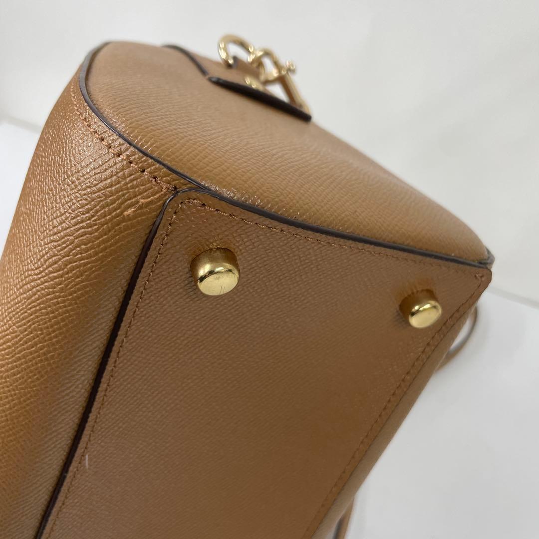 【美品】COACH ブラウンレザー ハンド.ショルダーバッグ 2WAY