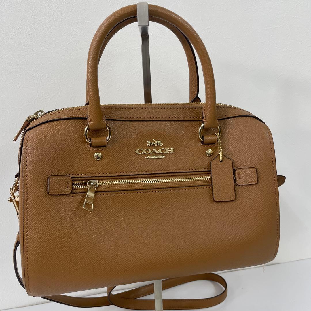 【美品】COACH ブラウンレザー ハンド.ショルダーバッグ 2WAY