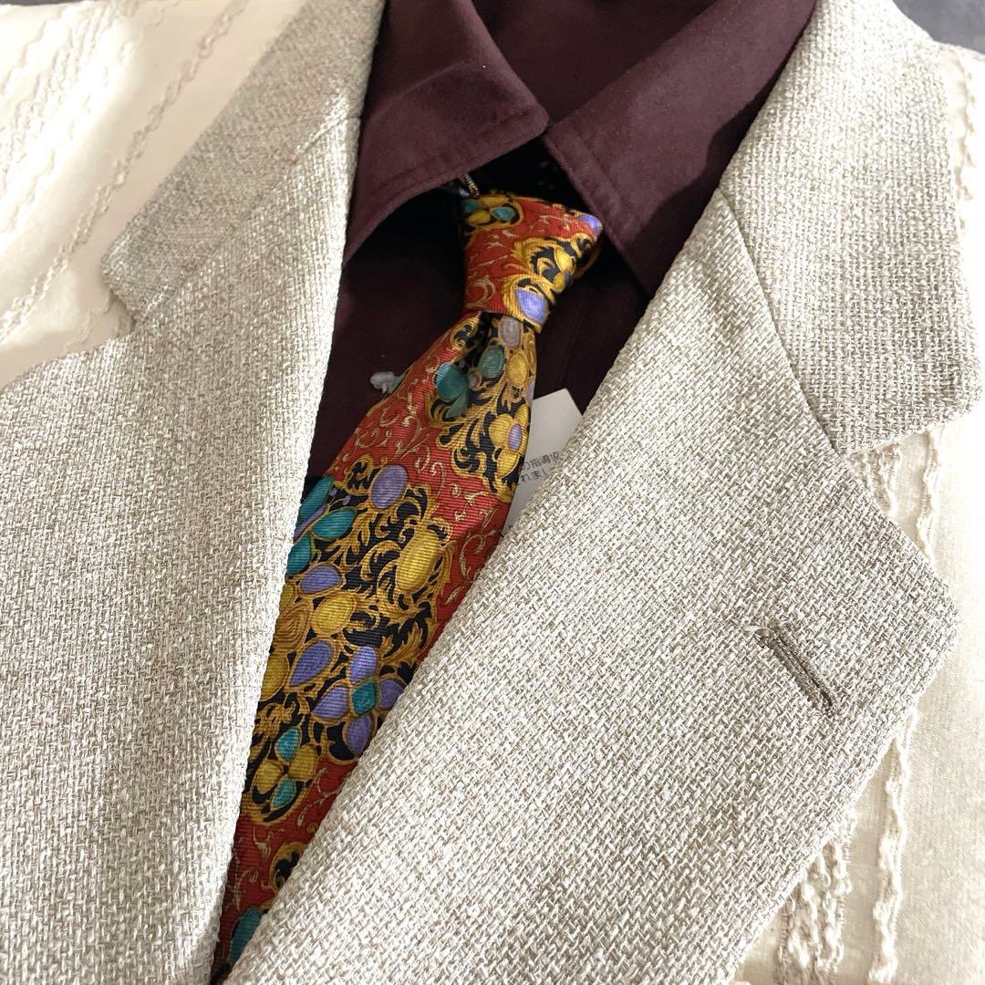 【1点物】ジャガード織 コンビネーションセットアップスーツ×CHANELネクタイ