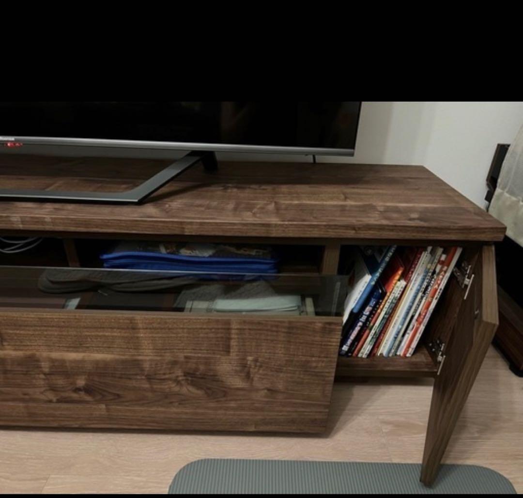 超美品テレビ台 180ローボード 日本製 完成品引き出し付き ウォルナット