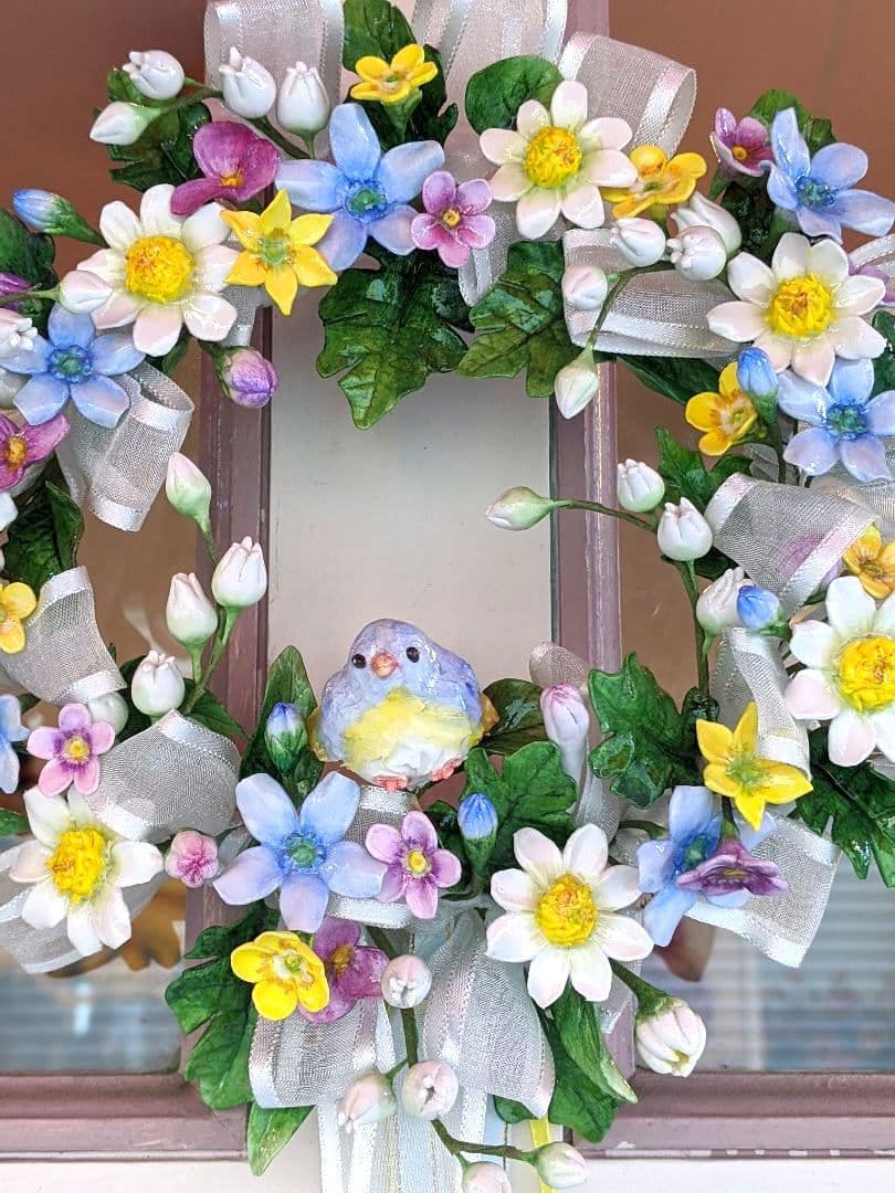 【ひろりん】クレイフラワー♡リース♡ハンドメイド
