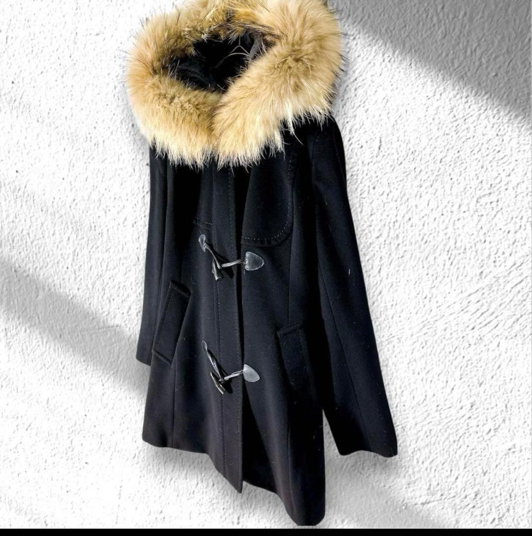 MaxMara マックスマーラ ダッフルコート ファー ライナー付 黒