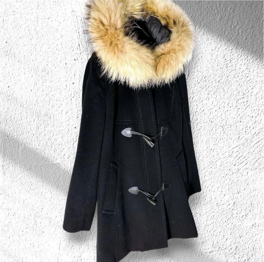 MaxMara マックスマーラ ダッフルコート ファー ライナー付 黒