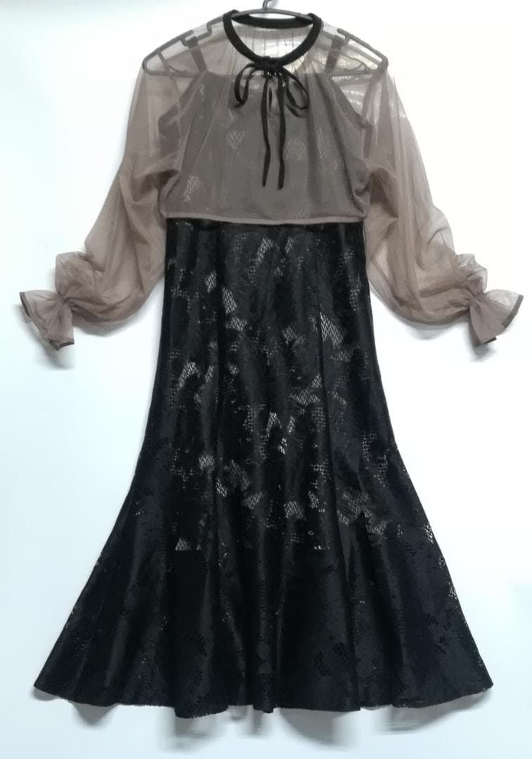 etoll. 結婚式 ワンピース 3wayシフォンボレロ&レースキャミドレス M