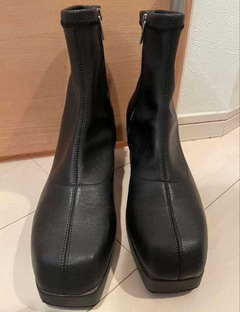 HARE miniシャークハイソールブーツ レザーヒールブーツ