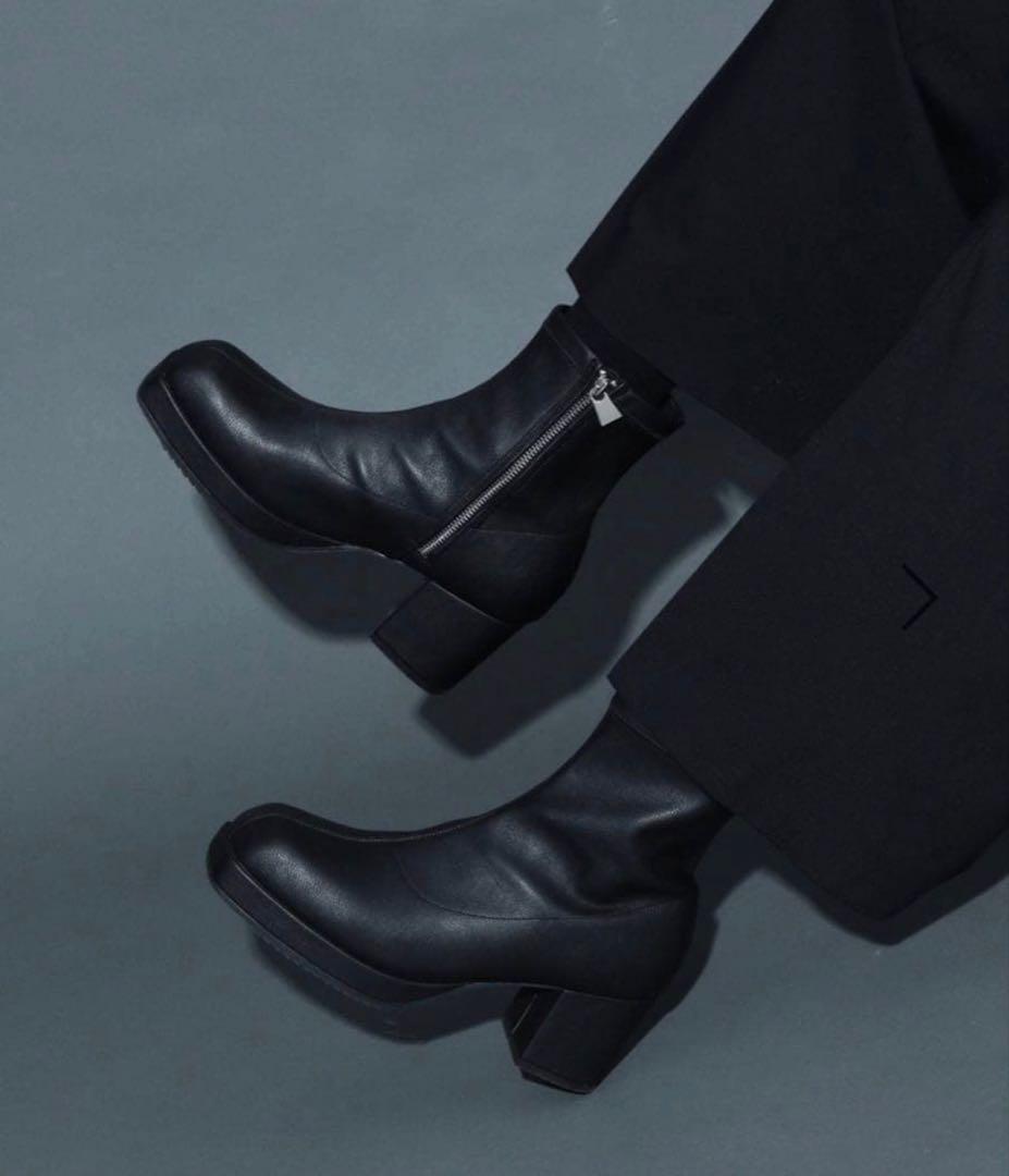 HARE miniシャークハイソールブーツ レザーヒールブーツ