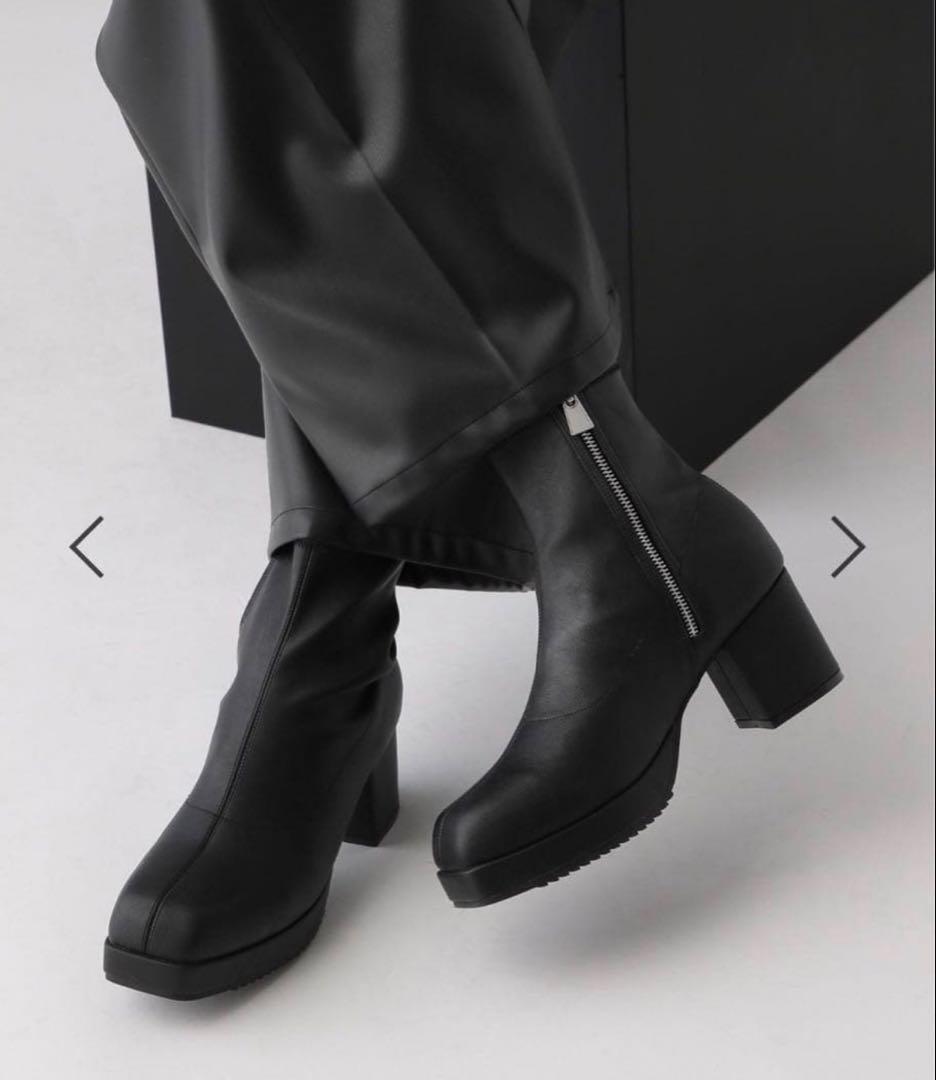 HARE miniシャークハイソールブーツ レザーヒールブーツ