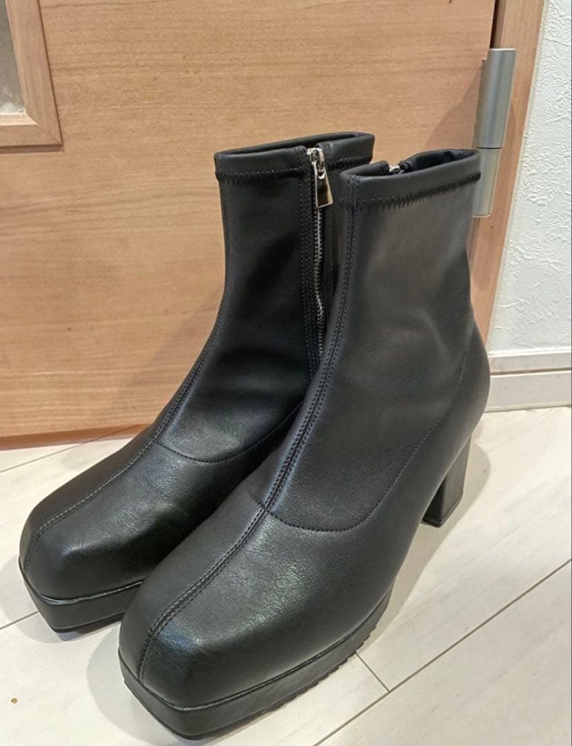 HARE miniシャークハイソールブーツ レザーヒールブーツ