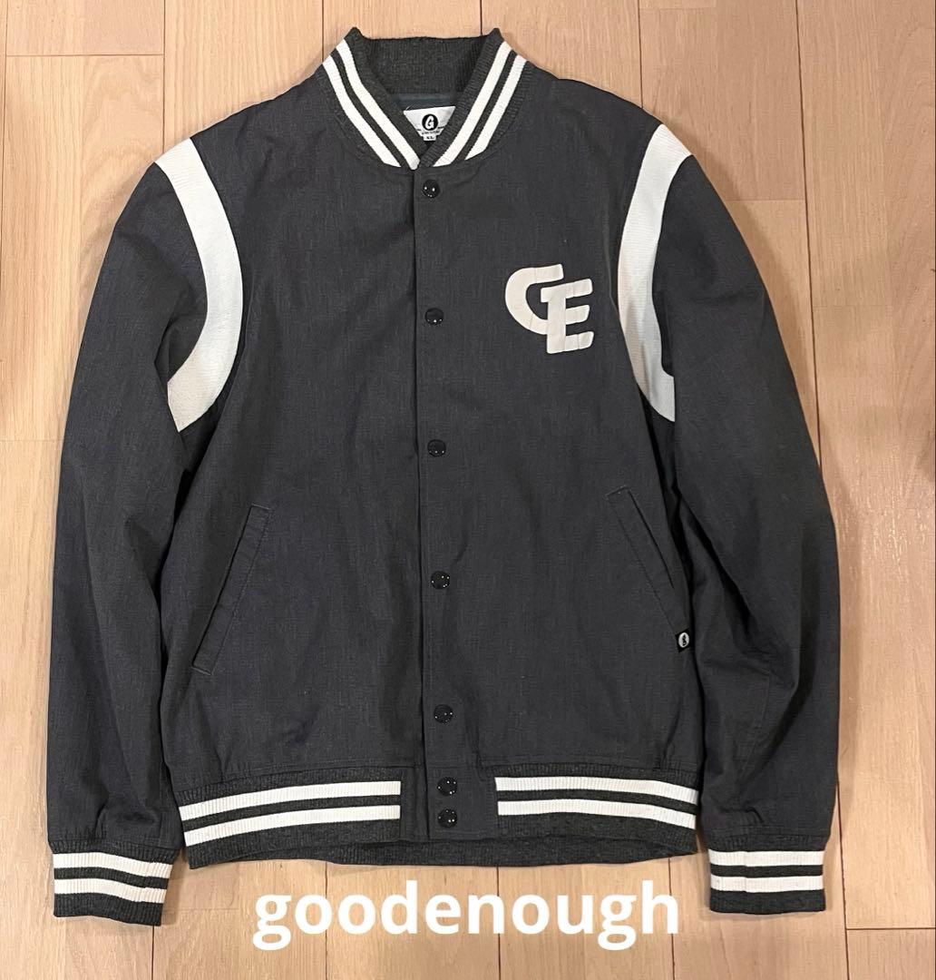 GOODENOUGH ボールパークジャケット スタジャン GEロゴ XL グレー