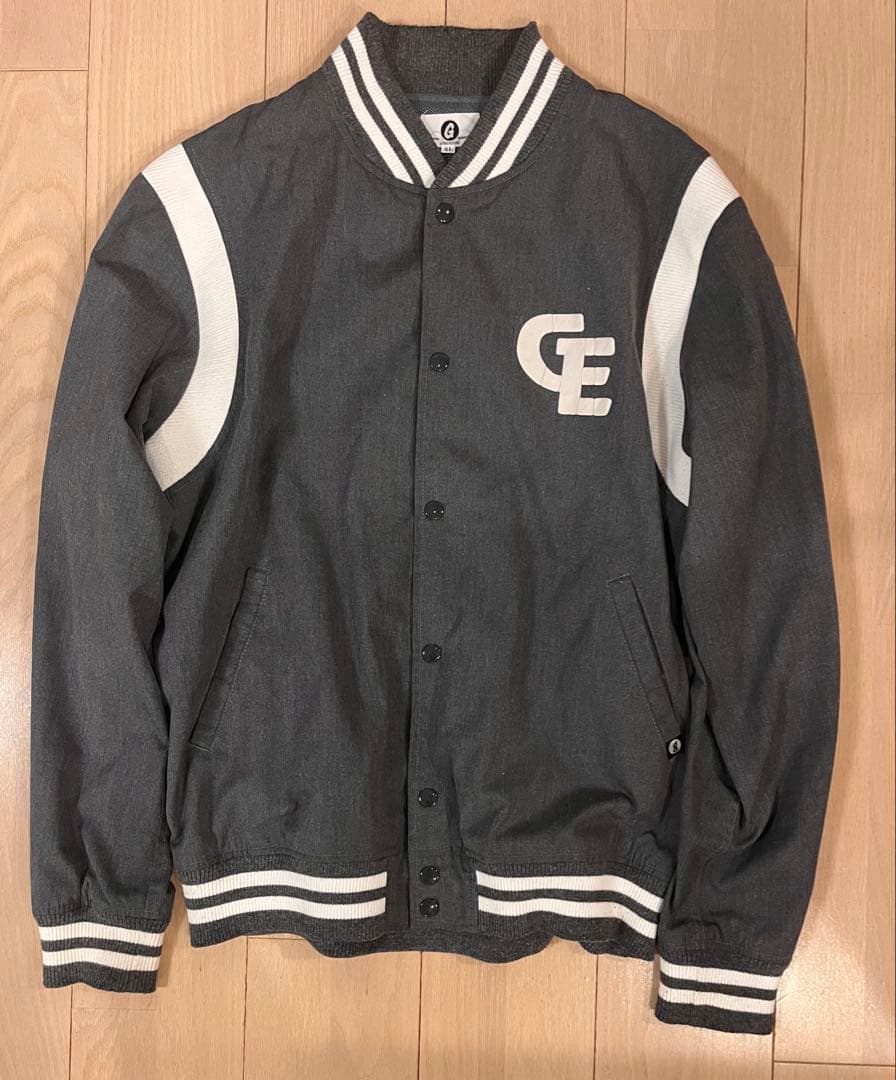 GOODENOUGH ボールパークジャケット スタジャン GEロゴ XL グレー