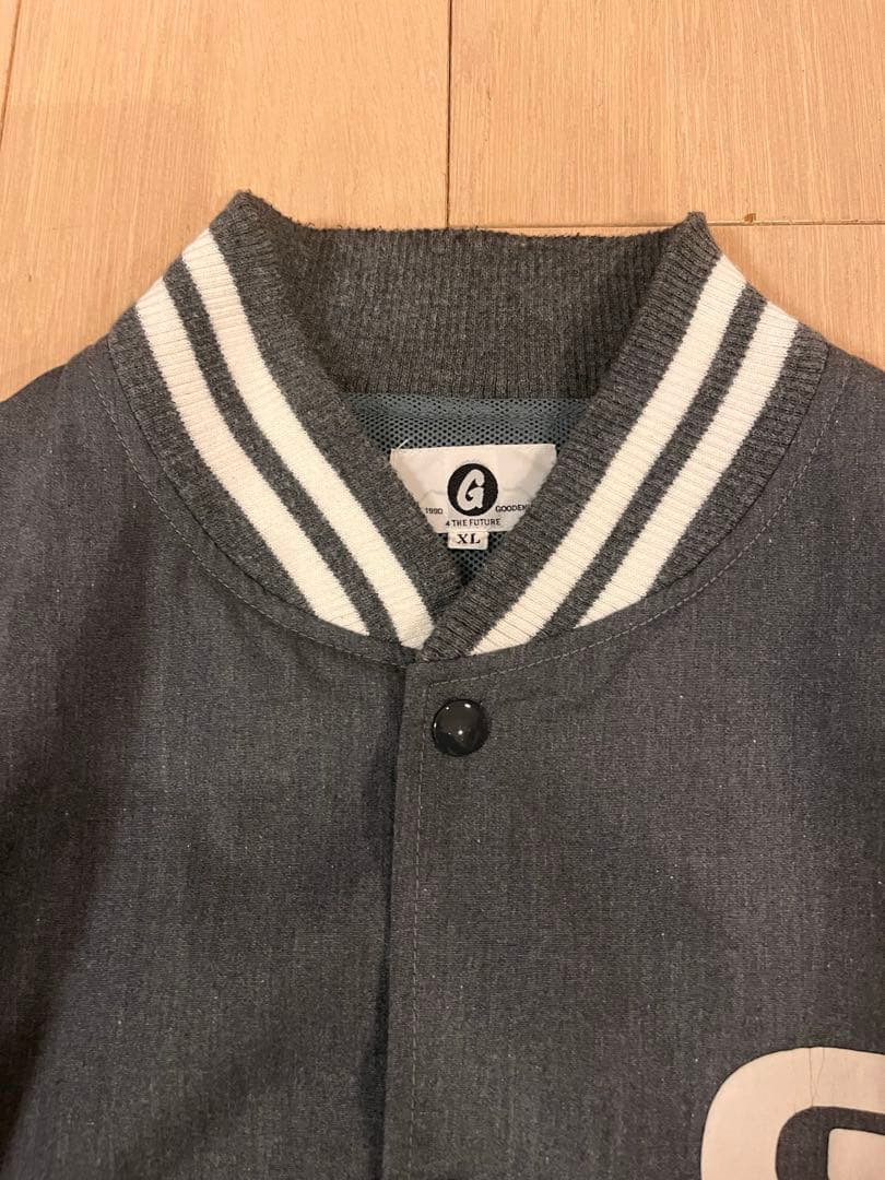 GOODENOUGH ボールパークジャケット スタジャン GEロゴ XL グレー
