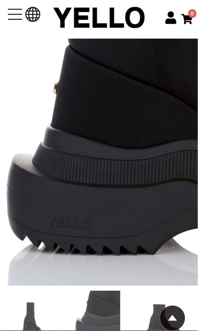 ブラック 厚底 スリッポンブーツ ソックスブーツ Lサイズ