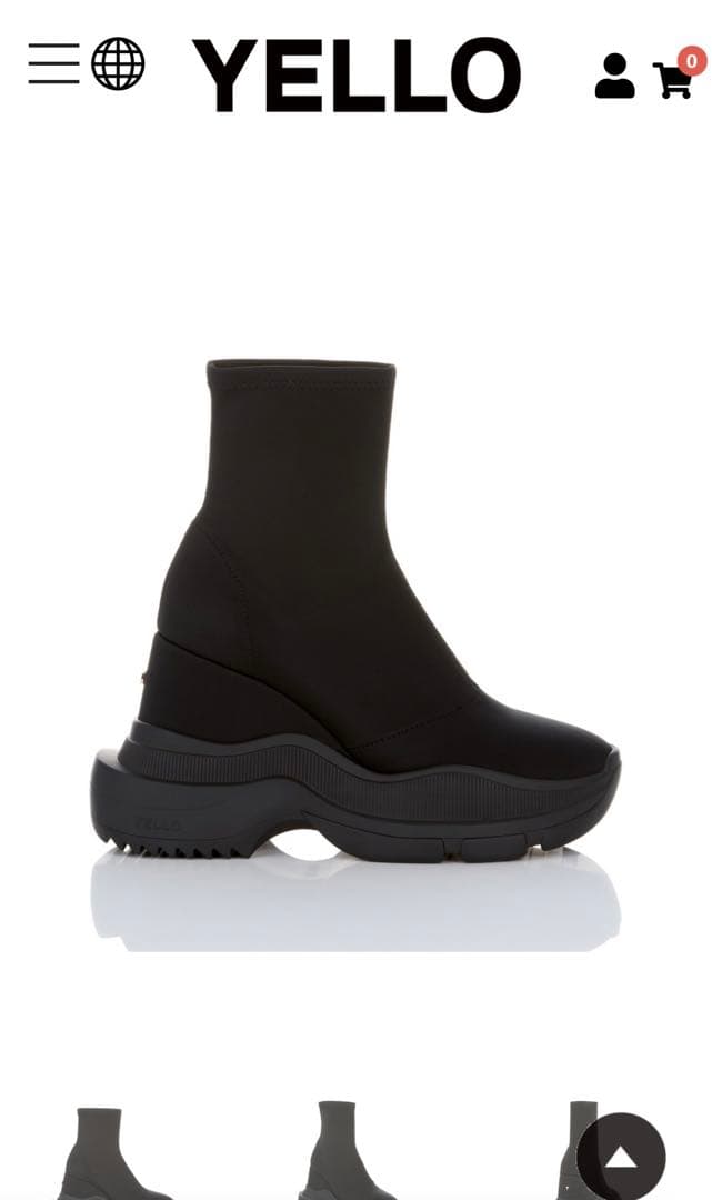 ブラック 厚底 スリッポンブーツ ソックスブーツ Lサイズ