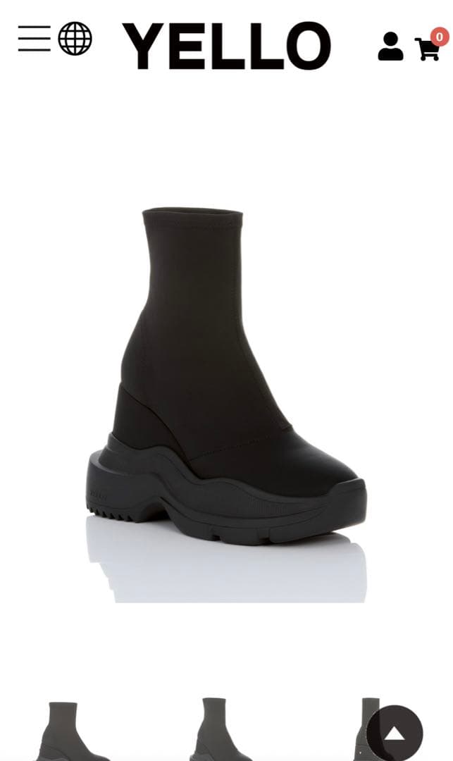 ブラック 厚底 スリッポンブーツ ソックスブーツ Lサイズ