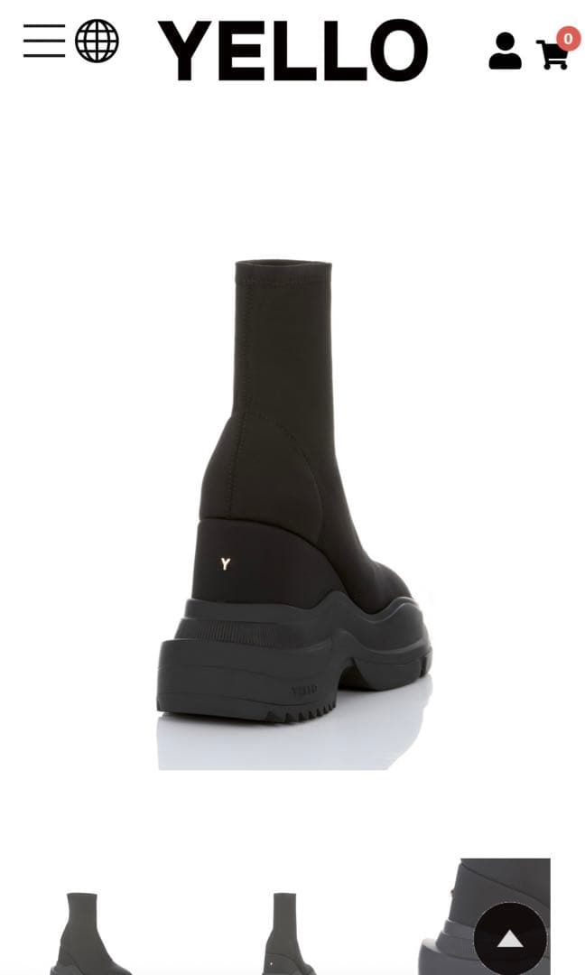 ブラック 厚底 スリッポンブーツ ソックスブーツ Lサイズ