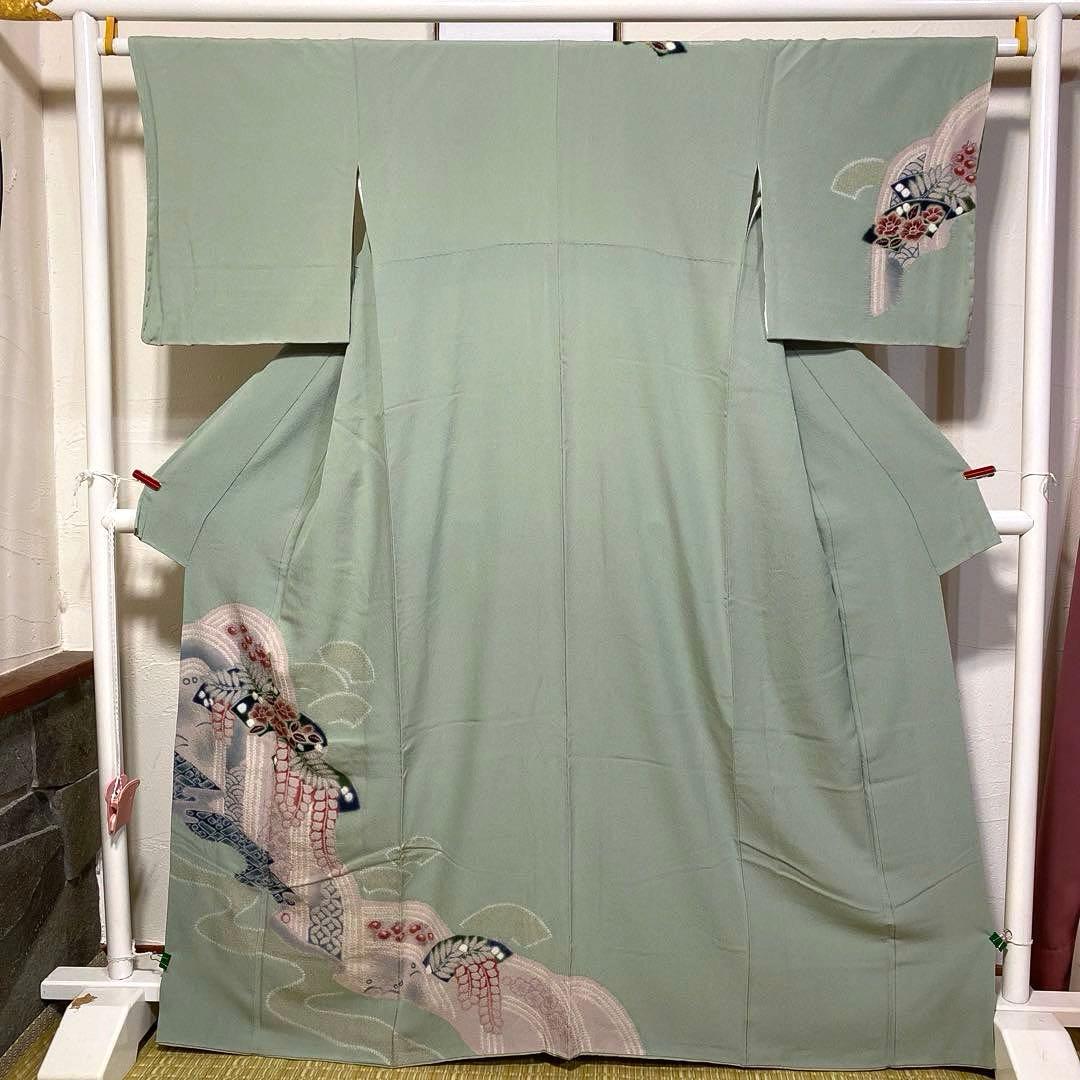 【専用】着物-辻が花着物156【訪問着】【未使用しつけ付】アンティーク調 他２点