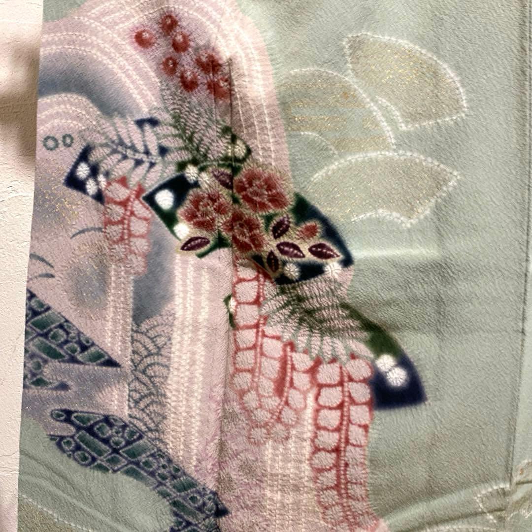 【専用】着物-辻が花着物156【訪問着】【未使用しつけ付】アンティーク調 他２点