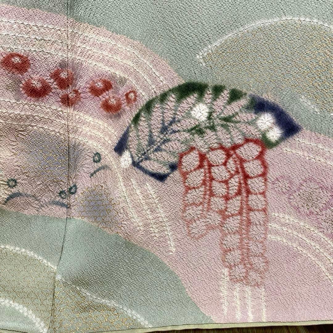 【専用】着物-辻が花着物156【訪問着】【未使用しつけ付】アンティーク調 他２点