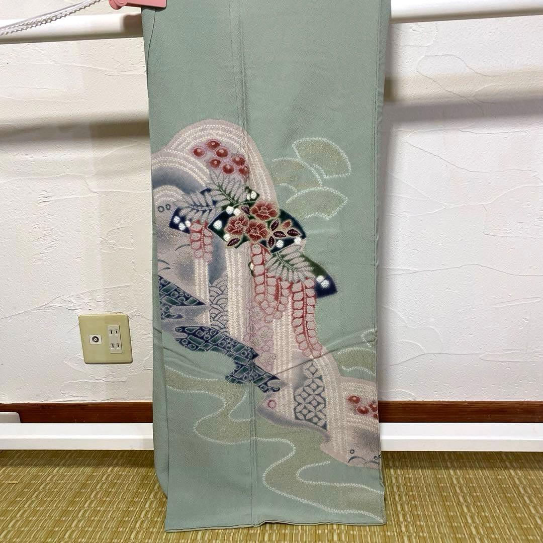 【専用】着物-辻が花着物156【訪問着】【未使用しつけ付】アンティーク調 他２点