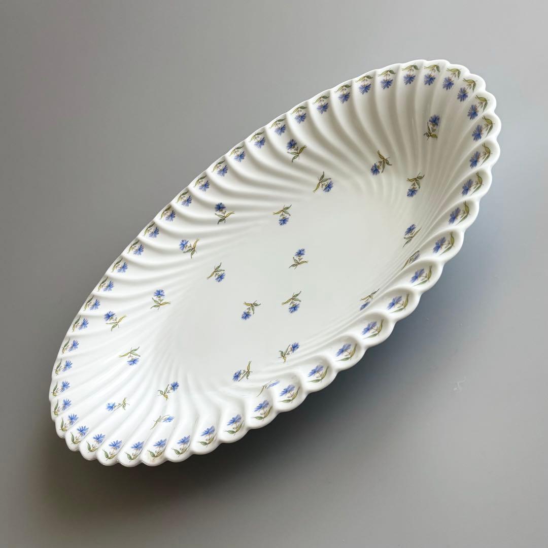 フランス製ヴィンテージ　アビランド　矢車菊　オーバルプレート　Haviland